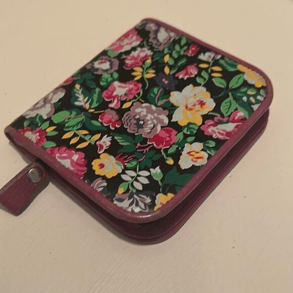 Kenzo Floral Leather Compact Wallet Vintage Flower Print Summer Grannycore - Picture 10 of 10